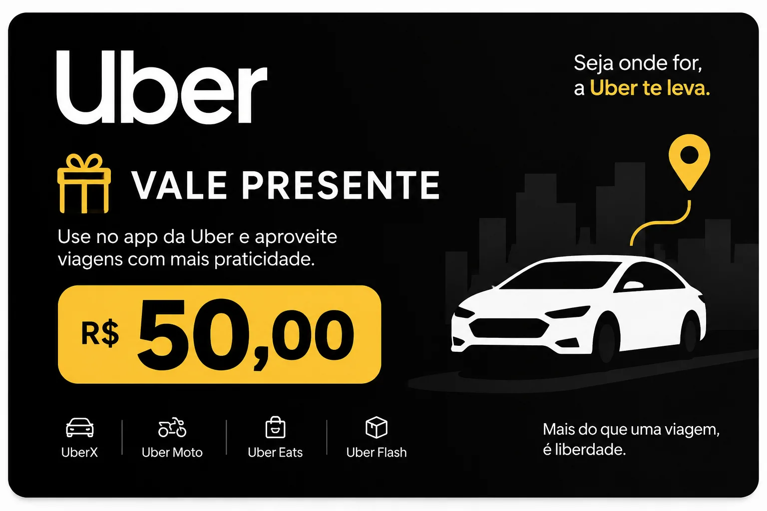 Vale presente Uber 50R$